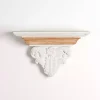 Kirklands Home White Carved Wood Floating Wall Shelf
