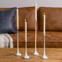 Candle Holders>Kirklands Home Cast Iron Taper Candle Holder, 9 in. White
