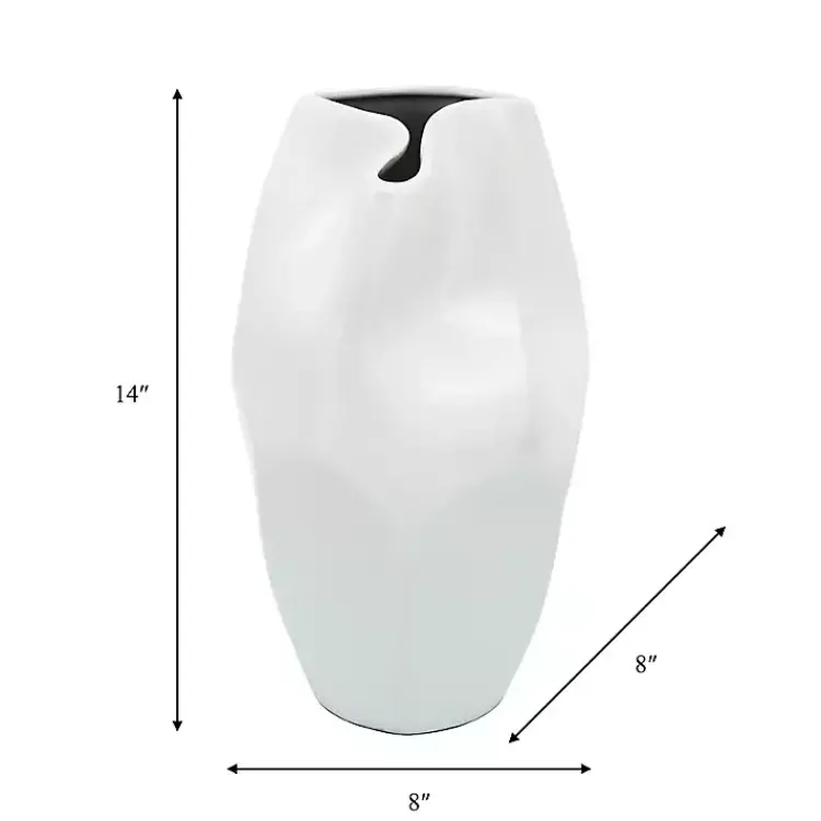 Vases>Kirklands Home Ceramic Abstract Vase, 14 in. White