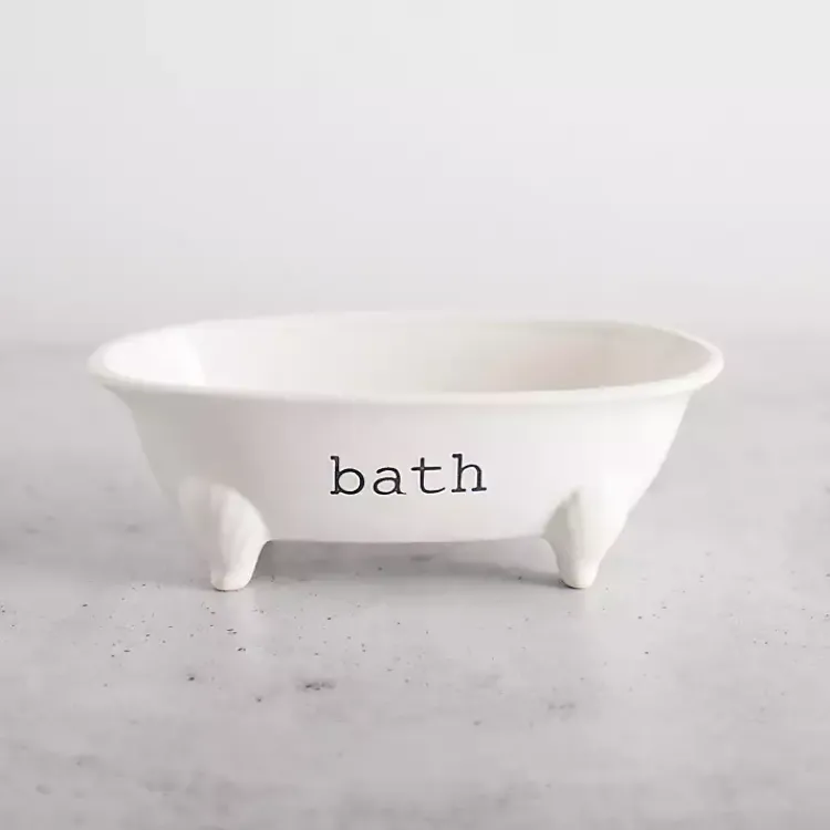Kirklands Home Ceramic Bathtub Dish White Outlet