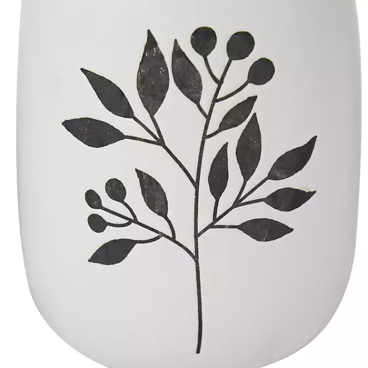 Vases>Kirklands Home White Ceramic Berry and Fern Vases, Set of 3