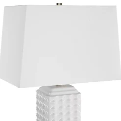 Kirklands Home Ceramic Diamond Textured Table Lamp White