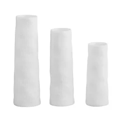 Vases>Kirklands Home Ceramic Flower Embossed Mini Vases, Set of 3 White