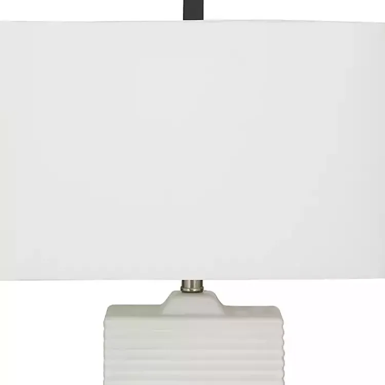 Kirklands Home Ceramic Fluted Rectangular Table Lamp White Discount