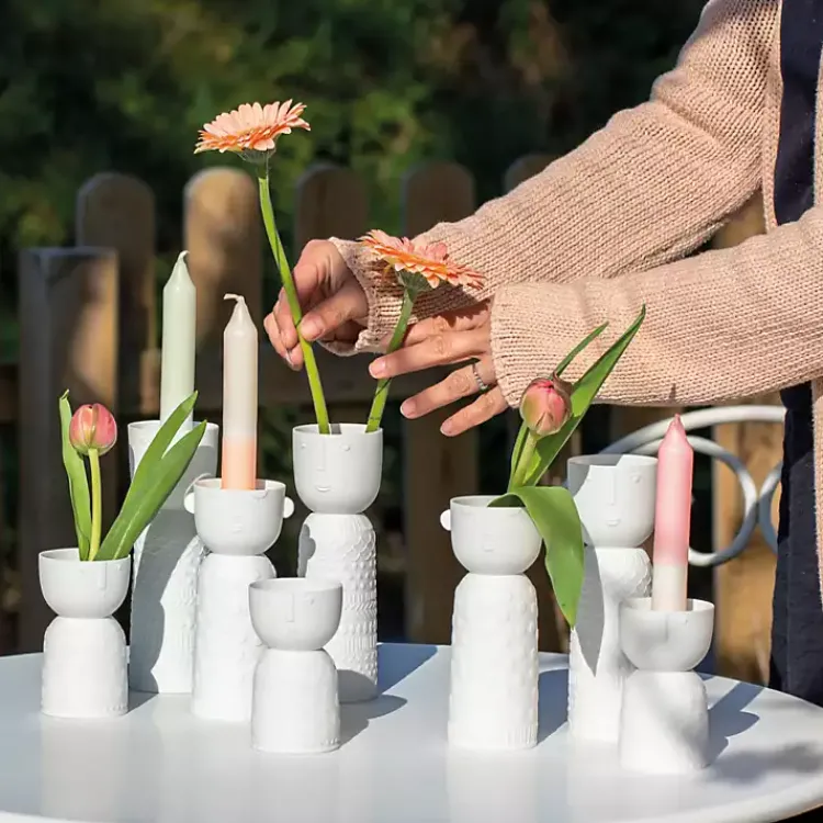 Vases>Kirklands Home Ceramic Form Luna Vase White