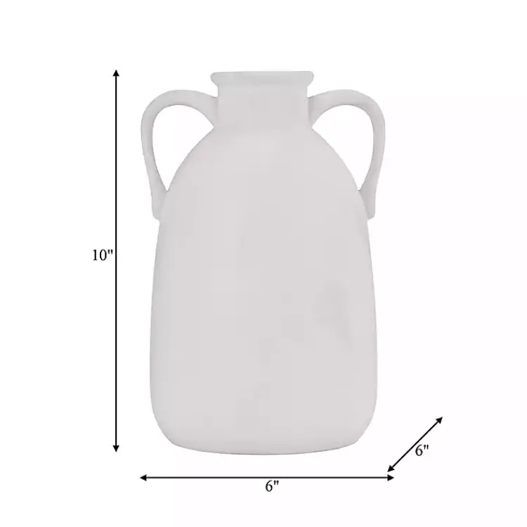 Vases>Kirklands Home Ceramic Jug Handles Vase, 10 in. White
