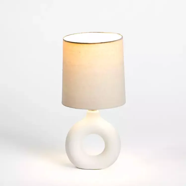 Kirklands Home Ceramic Open Circle Mini Lamp White Discount