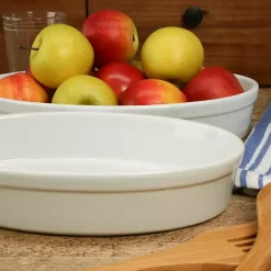 Kirklands Home Ceramic Oval Bakers, Set of 2 White Best