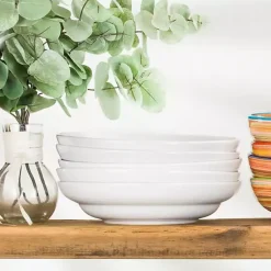 Kirklands Home Ceramic Pasta Bowls, Set of 4 White Discount