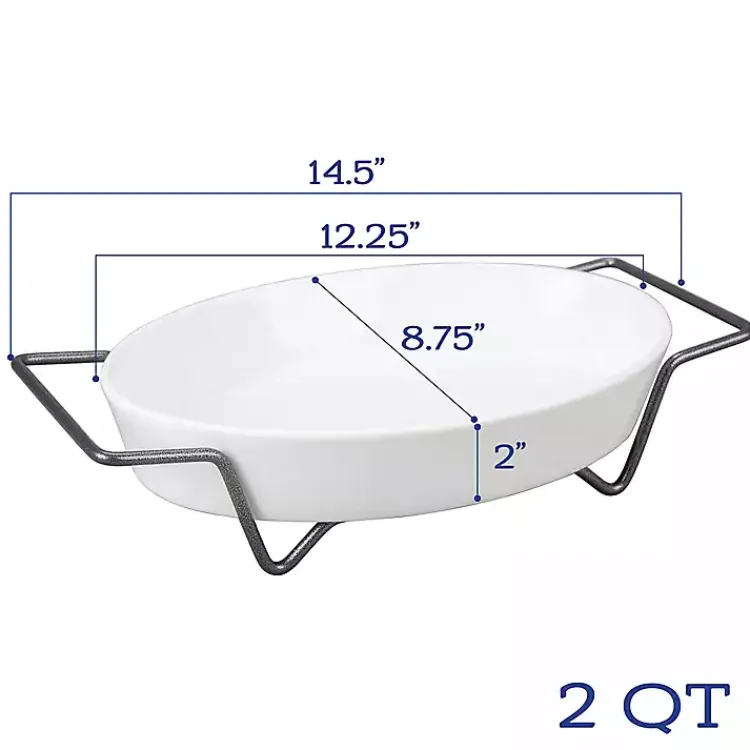 Kirklands Home Ceramic 2-pc. Baker Set with Racks White Online