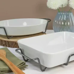 Kirklands Home Ceramic 2-pc. Baker Set with Racks White Online