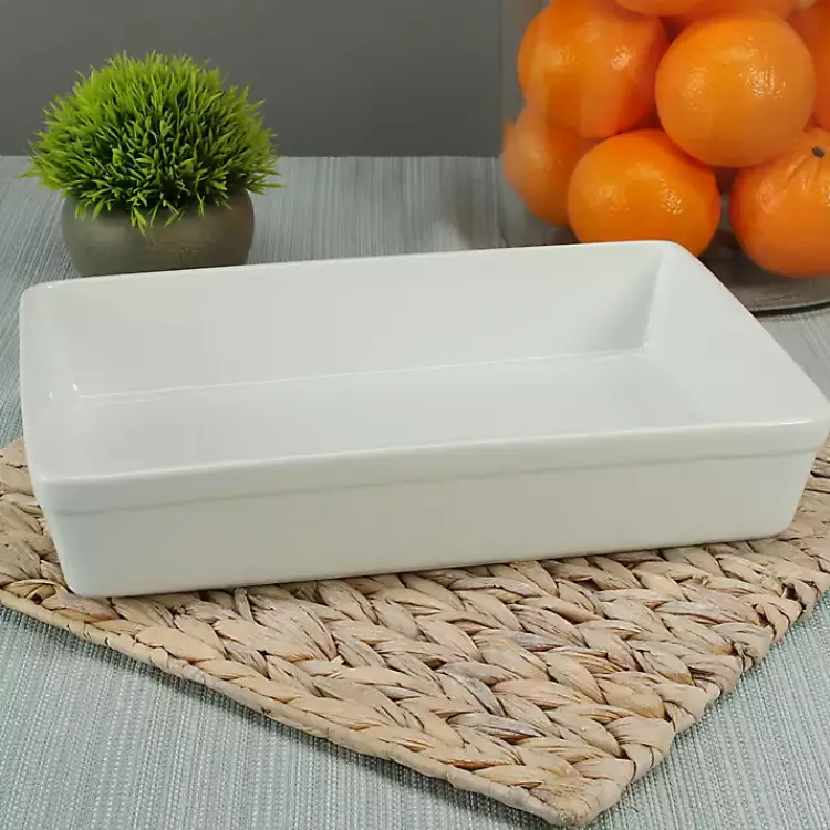 Kirklands Home Ceramic Rectangular Baker White Discount