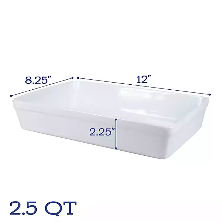 Kirklands Home Ceramic Rectangular Baker White Discount