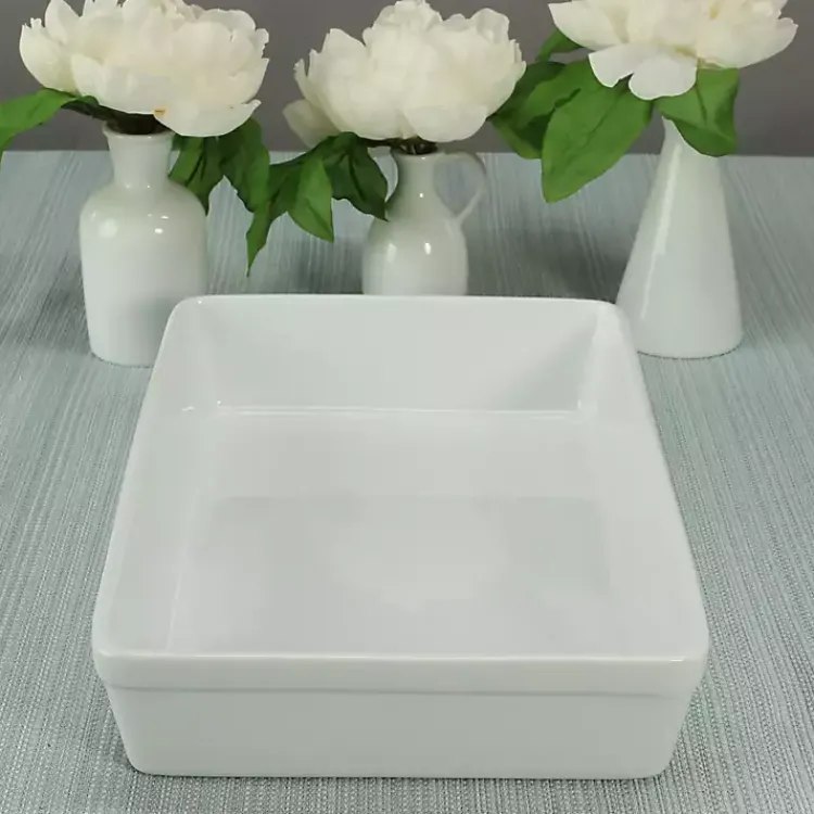 Kirklands Home Ceramic Rectangular Baker White Discount