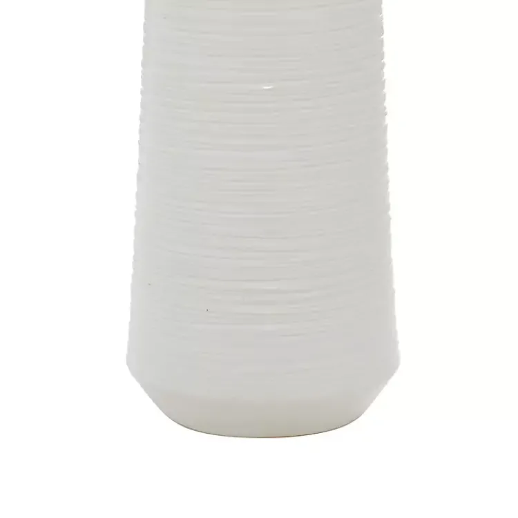 Vases>Kirklands Home Ceramic Ribbed Vase, 12 in. White