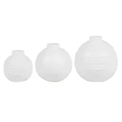 Vases>Kirklands Home Ceramic Round Textured Mini Vases, Set of 3 White