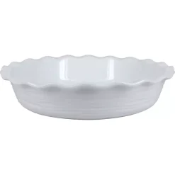 Kirklands Home Ceramic Scalloped Pie Dish White Best
