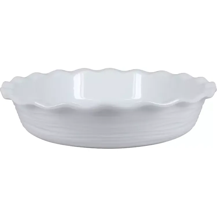 Kirklands Home Ceramic Scalloped Pie Dish White Best