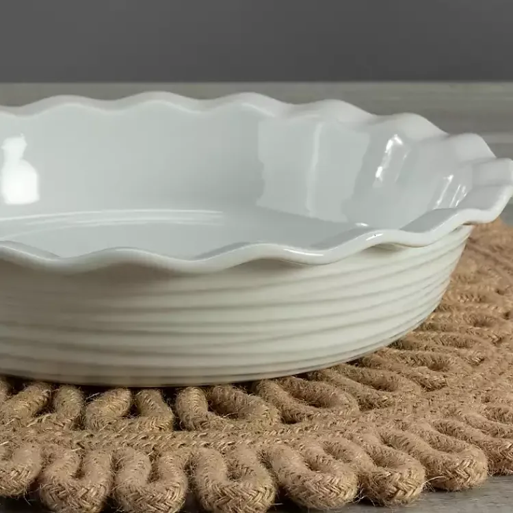 Kirklands Home Ceramic Scalloped Pie Dish White Best