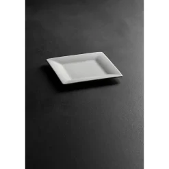 Kirklands Home Ceramic Square Appetizer Plates, Set of 6 White New