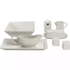 Kirklands Home Ceramic Square 40-pc. Dinnerware Set White Sale