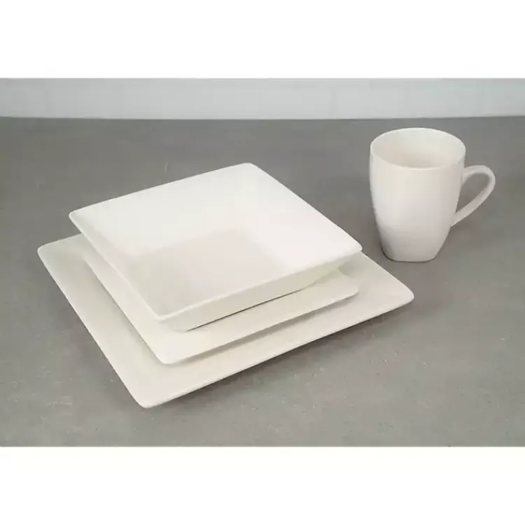 Kirklands Home Ceramic Square 40-pc. Dinnerware Set White Sale