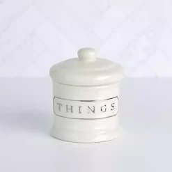 Kirklands Home Ceramic Things Canister White Sale