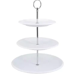 Kirklands Home Ceramic 3-Tier Serving Stand White Online