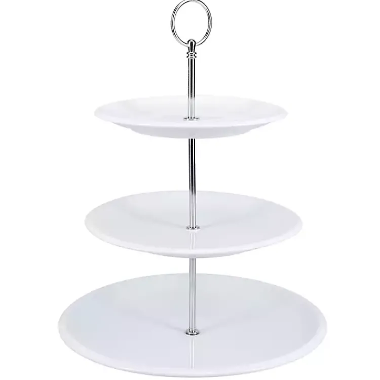 Kirklands Home Ceramic 3-Tier Serving Stand White Online