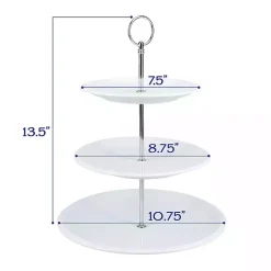 Kirklands Home Ceramic 3-Tier Serving Stand White Online