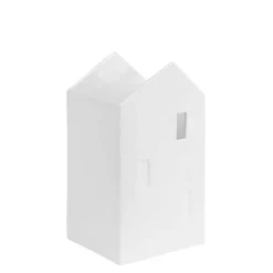 Vases>Kirklands Home Ceramic Village House Vase, 7 in. White