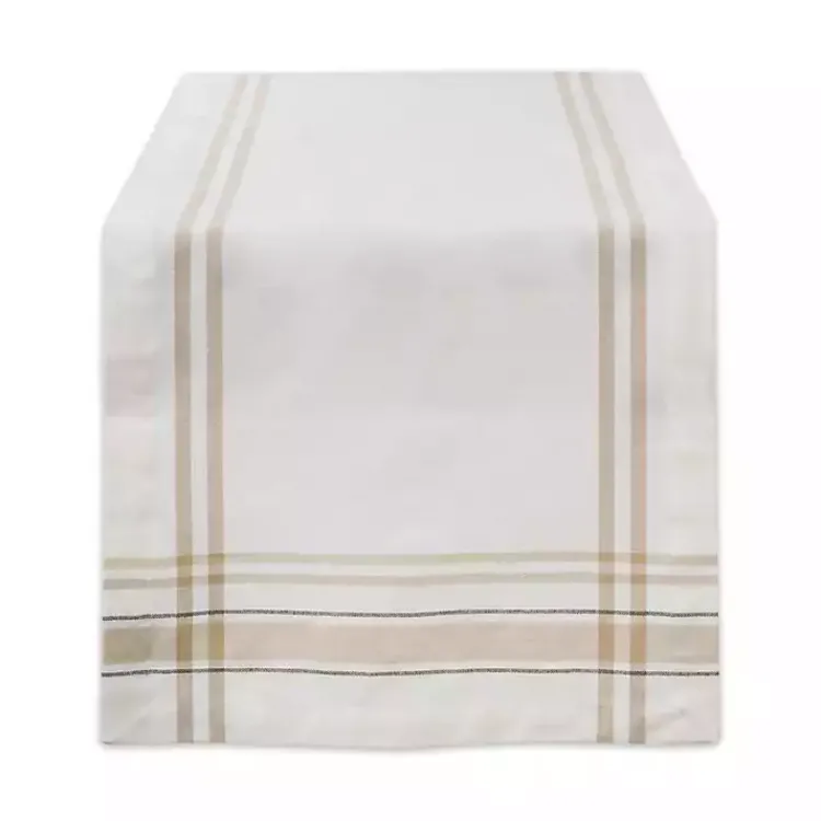 Kirklands Home Chambray French Stripe Table Runner, 72 in. White Discount