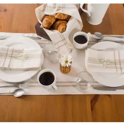 Kirklands Home Chambray French Stripe Table Runner, 72 in. White Discount