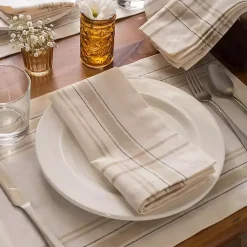 Kirklands Home Chambray French Stripe Napkins, Set of 6 White