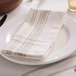 Kirklands Home Chambray French Stripe Napkins, Set of 6 White
