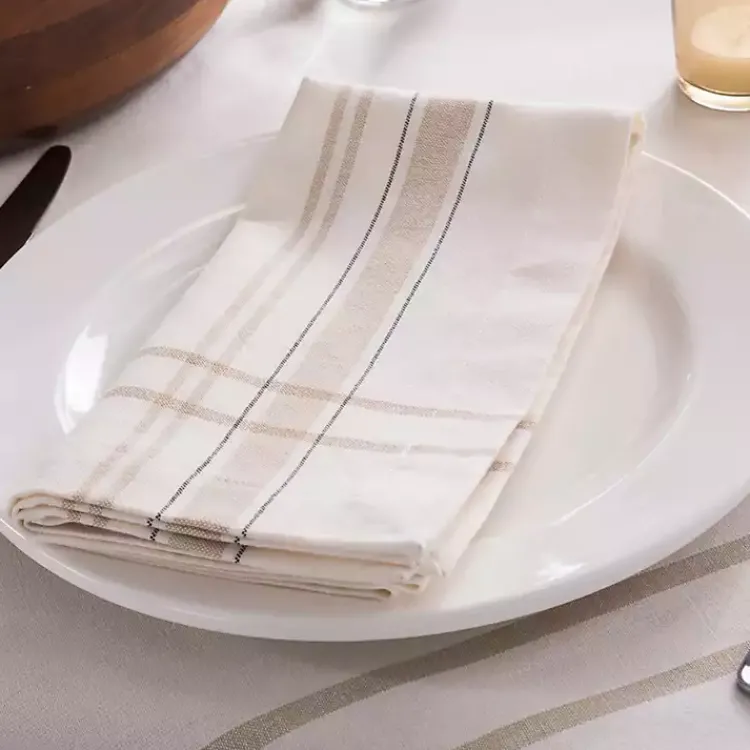 Kirklands Home Chambray French Stripe Napkins, Set of 6 White
