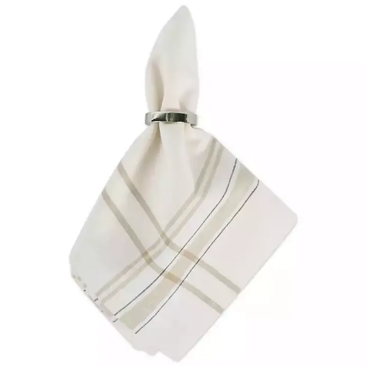 Kirklands Home Chambray French Stripe Napkins, Set of 6 White