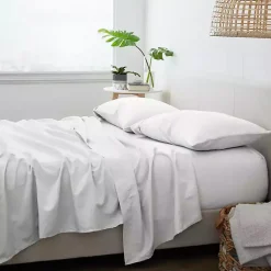 Kirklands Home Chambray 4-Pc. King Bed Sheet Set White Discount