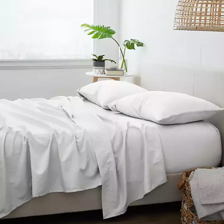 Kirklands Home Chambray 4-Pc. King Bed Sheet Set White Discount