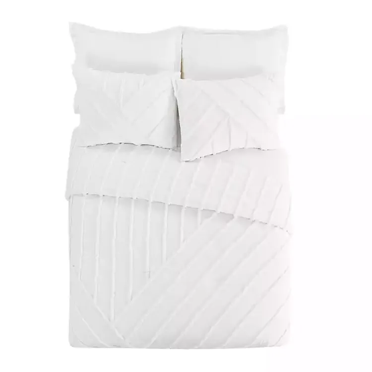 Kirklands Home Chenille Line 3-pc. Full/Queen Comforter Set White