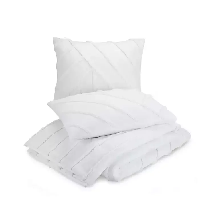 Kirklands Home Chenille Line 3-pc. Full/Queen Comforter Set White