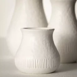 Vases>Kirklands Home Chiffon Stone Vases, Set of 3 White
