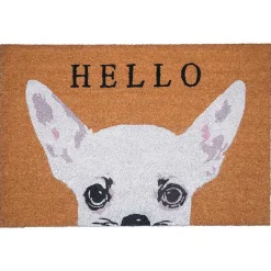 Kirklands Home Chihuahua Hello Doormat White Best