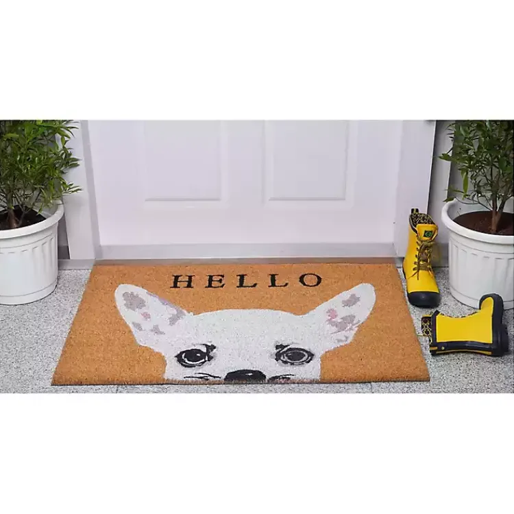 Kirklands Home Chihuahua Hello Doormat White Best