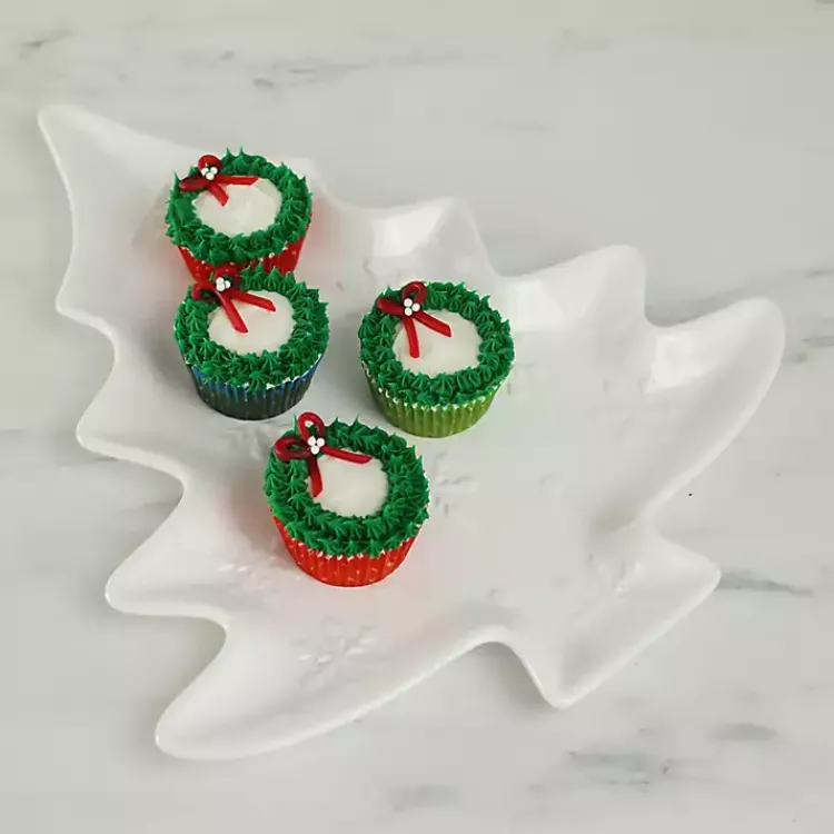 Kirklands Home Christmas Tree & Snowflakes Serving Platter White Online