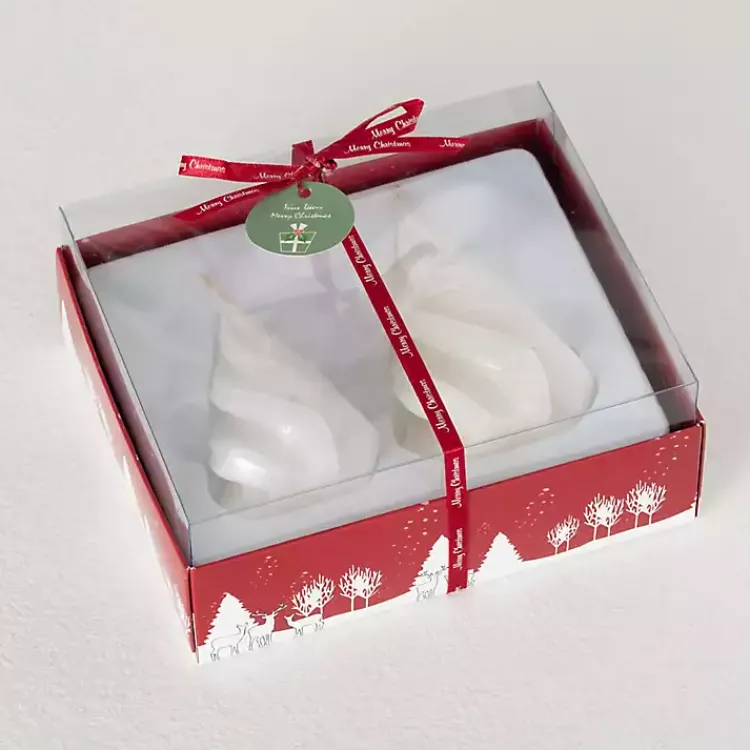 Candles>Kirklands Home Christmas Tree Kitira Candles, Set of 2 White