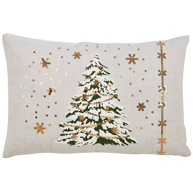 Pillows>Kirklands Home White Christmas Tree LED Accent Pillow