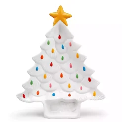 Kirklands Home Christmas Tree Serving Platter White Outlet