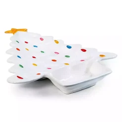 Kirklands Home Christmas Tree Serving Platter White Outlet