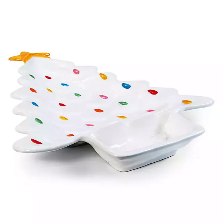Kirklands Home Christmas Tree Serving Platter White Outlet
